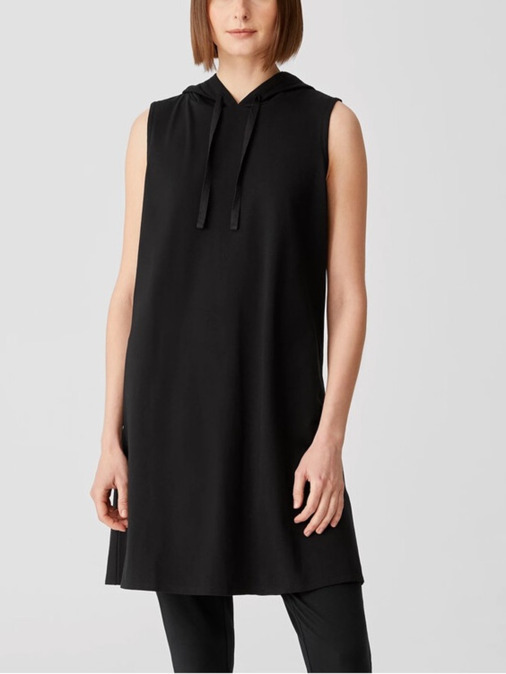 EILEEN FISHER Traceable Organic Cotton Jersey Hooded Dress